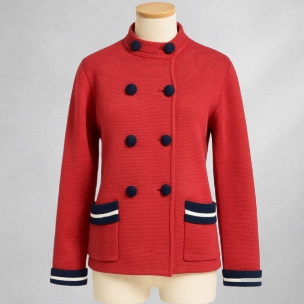 Chinti & Parker Wool Knit Womens Jacket Size UK L US M Red Heavy
